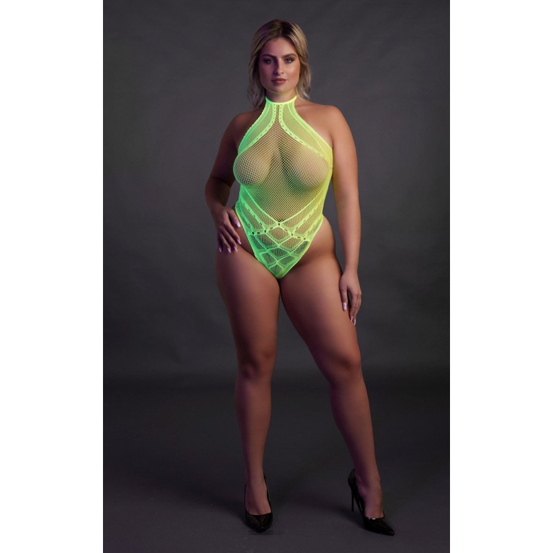 Body with Halter Neck - Neon Green - XL/XXXXL